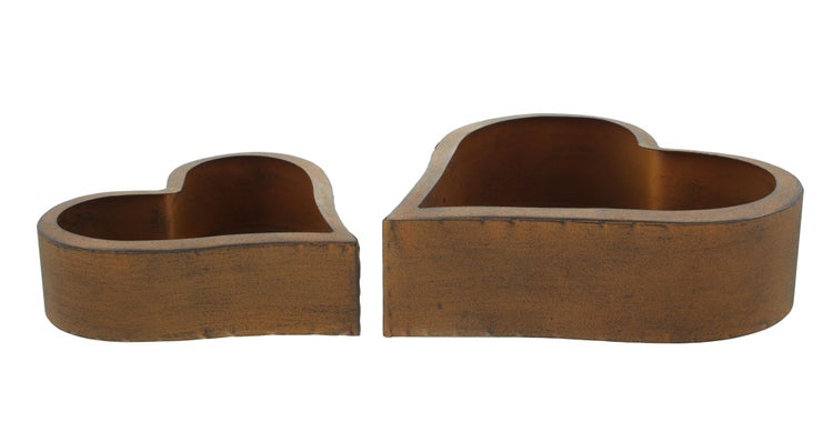 FRANK FLECHTWAREN | Pflanzer Rostherz, 2er Set, METALL, 18 x 5 x 17 cm, 23 x 6 x 23 cm