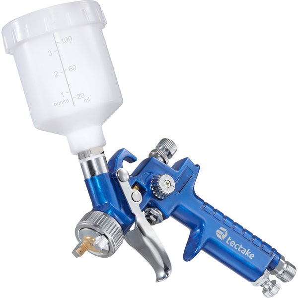 HVLP-Lackierpistolen-Set tectake  inklusive Kunststoffkoffer 1,0 / 1,7 mm-Düse blau