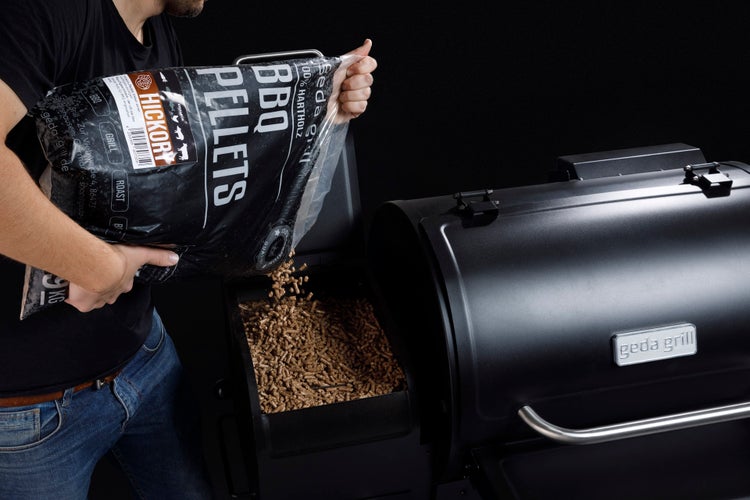 GEDA Grill Hartholz Pellets Hickory, Grillpellets für Pelletsmoker, Pizzaofen, Grill und Räucherofen