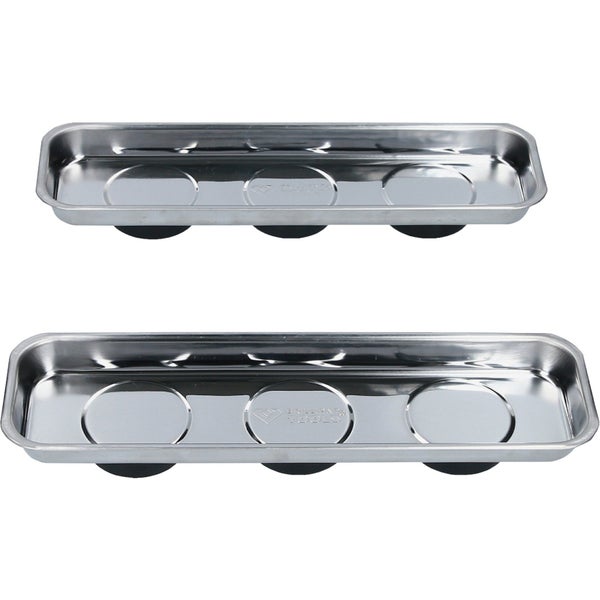 Zwei magnetische Werkzeugablagen aus Metall