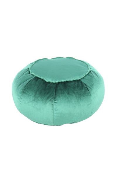 Pouf Hocker samtweich, orientalisches Design Grün Rund Ø 65 cm