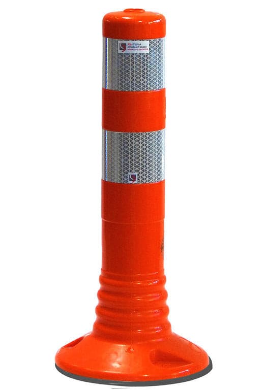 Reflex Absperrpfosten – Flexibler Poller 100 Cm, Orange, Selbstaufrichtend, Reflektierend RA2, Inkl. Schrauben & Dübel Reflex Absperrpfosten – Flexibler Poller 100 Cm, Orange, Selbstaufrichtend, Reflektierend RA2, Inkl. Schrauben & Dübel
