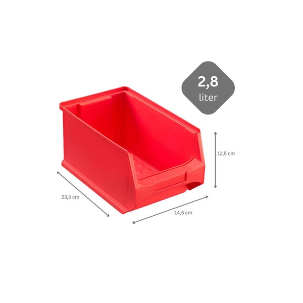 PROREGAL Trägersystem Rote Systemplatte mit 18 x Roten Sichtlagerboxen 3.0 Maße H x B 50 x 100 cm Sichtlagerbox Sichtlagerbehälter