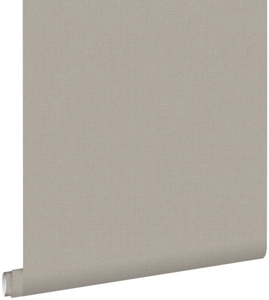 ESTAhome Tapete Leinen-Optik Taupe - 53 cm x 10.05 m - 127645
