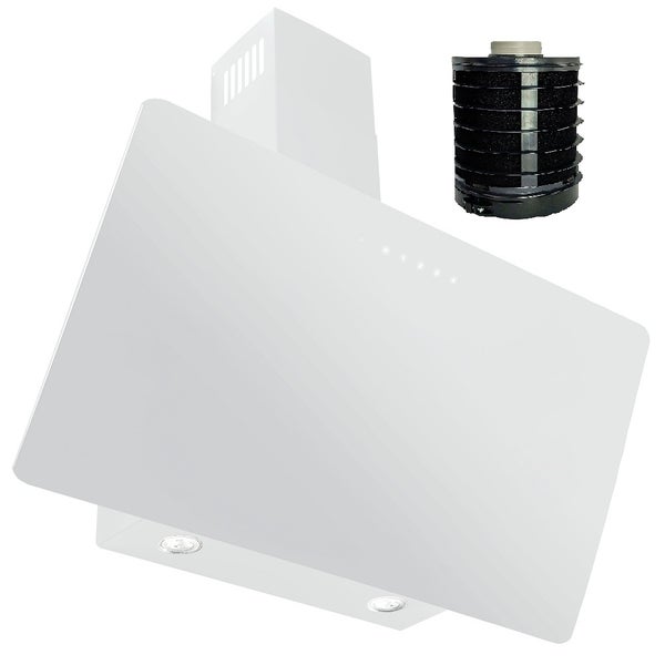 Weiße Dunstabzugshaube mit Kohlefilter