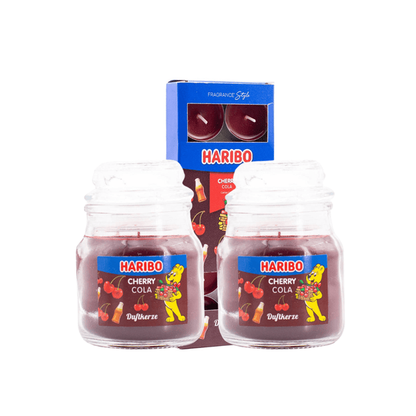 Haribo Kerzen Cherrycola Set 3 - 2x klein 1x Teelicht