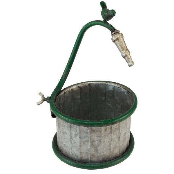 Dekorative Pflanzschale mit Vogel- und Wasserhahn-Design