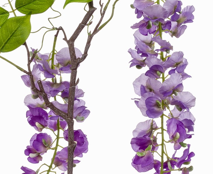 Künstliche Gladiole mit gelben Blüten und grünen Blättern