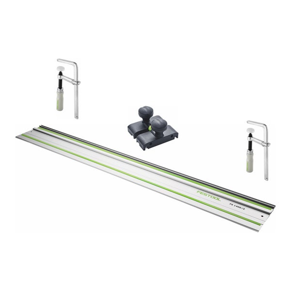 Festool FS 1400/2 Führungsschiene 1400 mm ( 491498 ) + 2x FSZ 120 Schraubzwinge ( 489570 ) + FS-OF 1400 Führungsanschlag ( 492601 )