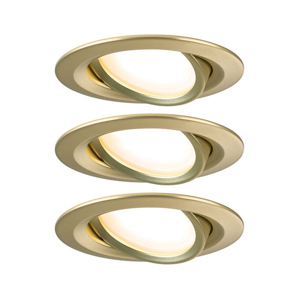 LED Einbauleuchte Nova Coin 3er-Set rund 84mm 50° Coin 3x6W 3x470lm 230V 2700K Gold matt