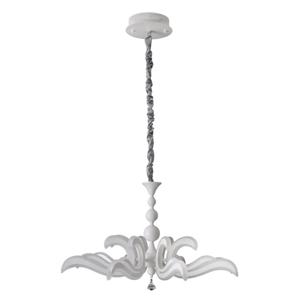 Weiße Hängeleuchte mit Stoffkabel