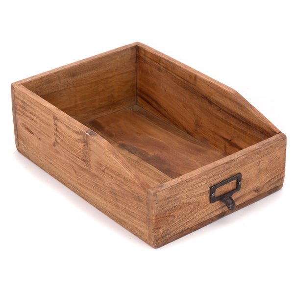 Dokumentenablage Carta Mahagoni Holz, etikettierbarer Griff 01 natur-vintage