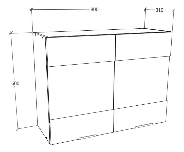 Küchenschrank B. 80 cm Hängeschrank Küche Fasola