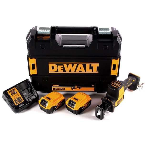 DeWalt Akku-Säbelsäge-Set mit Koffer, Ladegerät und zwei Akkus