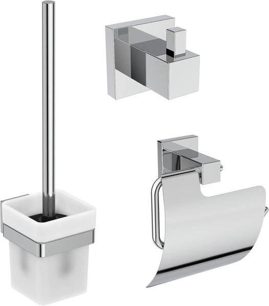 Badezimmer Set mit Toilettenbürste, Handtuchhaken und Toilettenpapierhalter