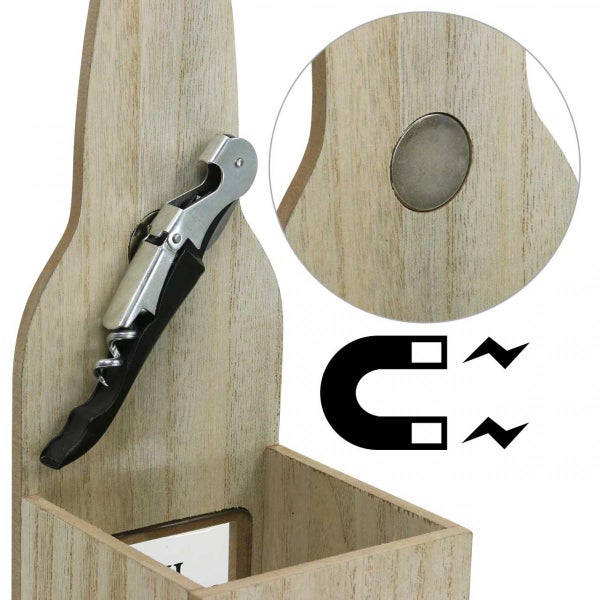 Flaschenöffner aus Holz mit Magnetverschluss und Korkenzieher