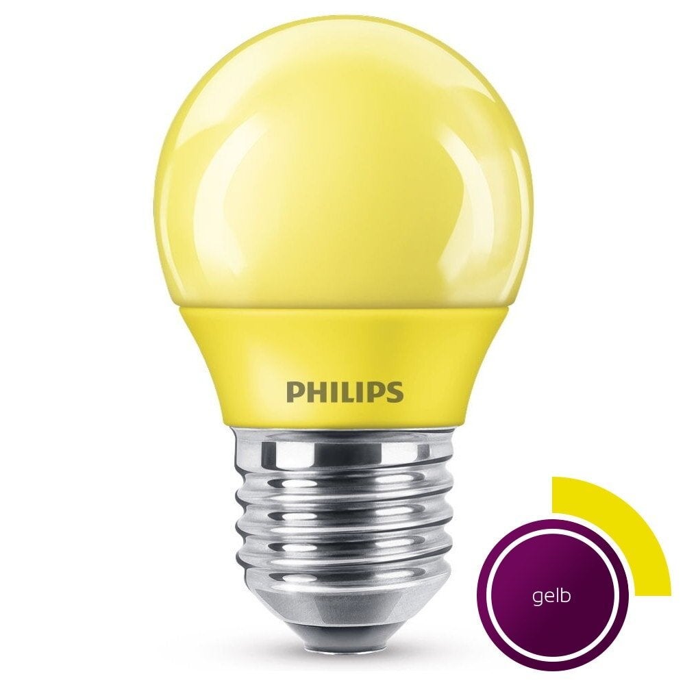 Philips LED Lampe, E27 Tropfenform P45, gelb, nicht dimmbar, 1er Pack [Energieklasse A]
