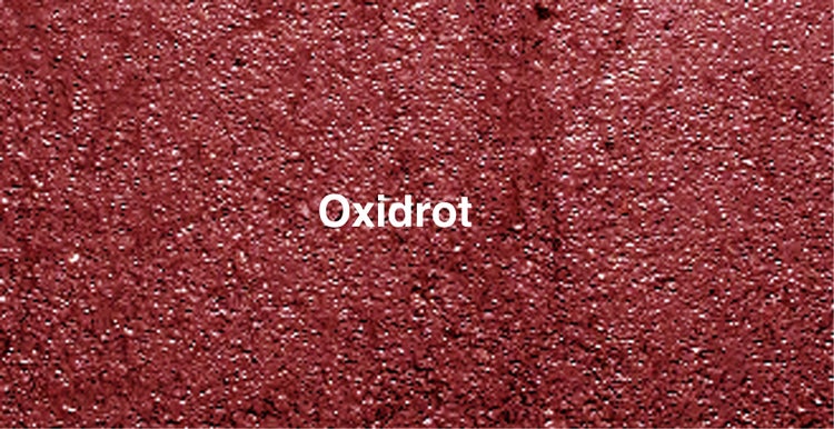 Granulierte Oberfläche von Dachpappe oder Bitumenschindeln in der Farbe Oxidrot.