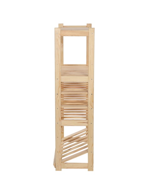 PROREGAL Getränkekisten- & Weinregal SPREEWALD HxBxT 124x70x33cm 18 Flaschen auf 3 Ebenen + 1 Ebene für Kisten + 2 Ablagen Massives Kiefernholz Natur