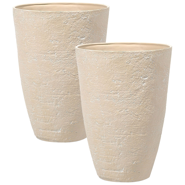 Set mit 2 Blumentöpfen CAMIA 51 cm Beige