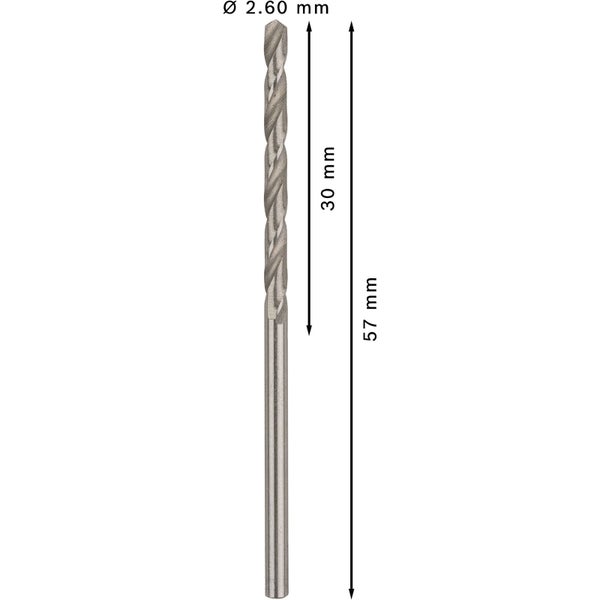 Bosch PRO Metal HSS-G Spiralbohrer 2,6 x 30 x 57 mm - 2608585478