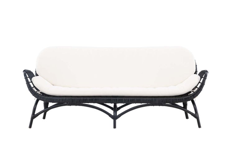 Moana Gartensofa mit Gartenkissen 2 Pers. schwarz. 180 X 67 X 75 cm