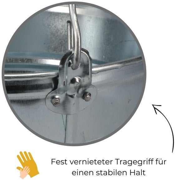 Zinkeimer 10 Liter 6 St. Blecheimer verzinkt Wassereimer Metall Deko Asche Pflanzen Eimer