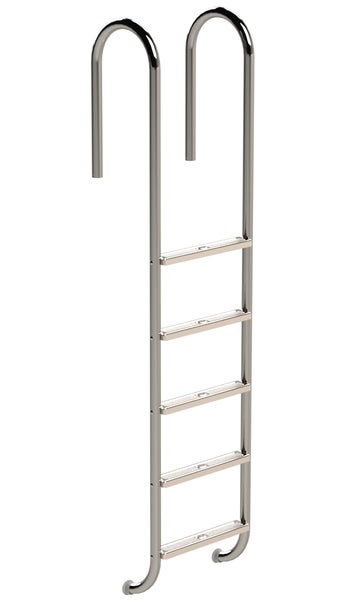 Schwimmbadleiter aus Edelstahl mit vier Stufen