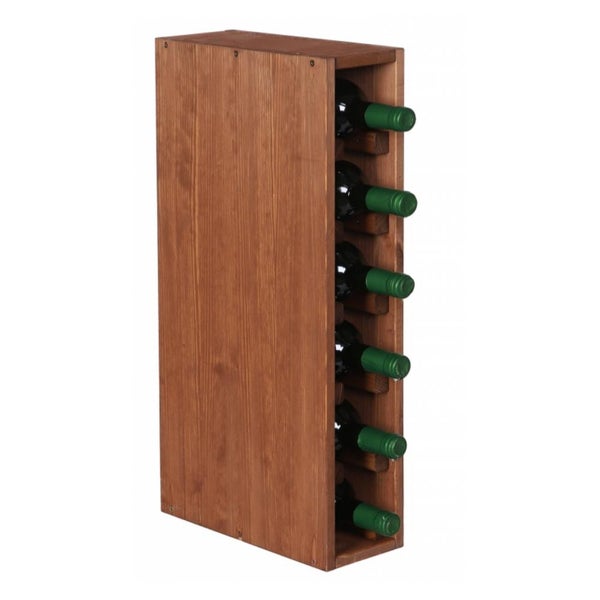 PROREGAL Modulares Weinregal Vincellar Mod HxBxT 60 x 12 x 30 cm Schmal Modul Für 6 Flaschen Massives Kiefernholz Braun Geölt