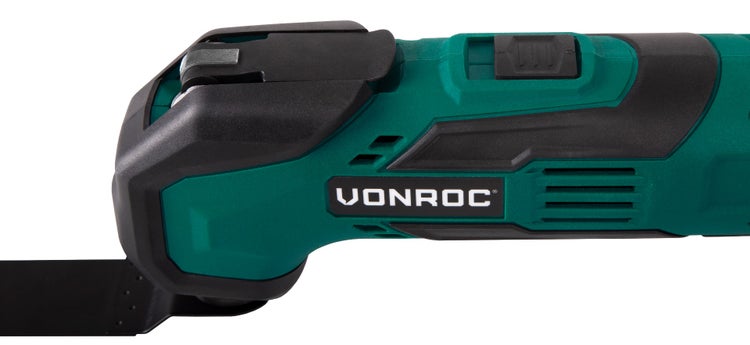 VONROC Akku-Multiwerkzeug VPower 20V, Komplettset mit 2x 2.0Ah Akku, Schnellladegerät, Zubehör und Aufbewahrungstasche