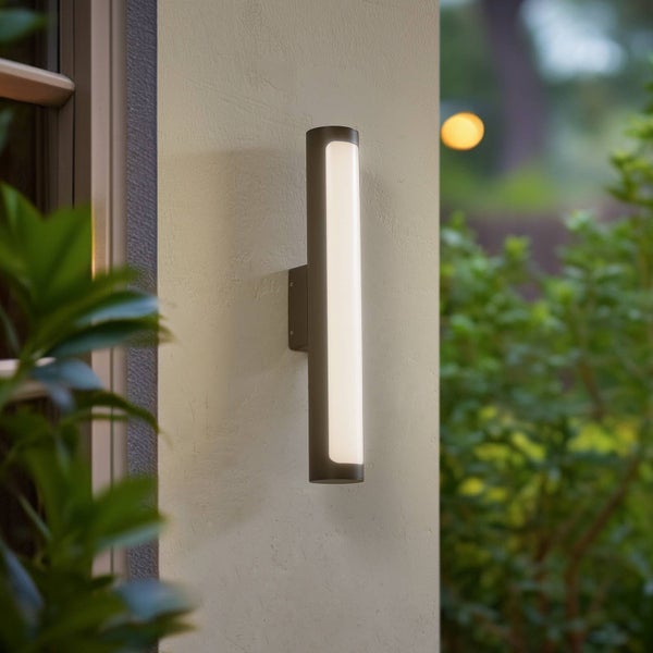 Lucande LED Wandleuchte außen Tuberia (Modern) in Schwarz aus Aluminium (1 flammig, ) - Außenwandleuchten Wandlampe Led Außenlampe Outdoor für Außenwand/Hauswand Haus Terrasse &
