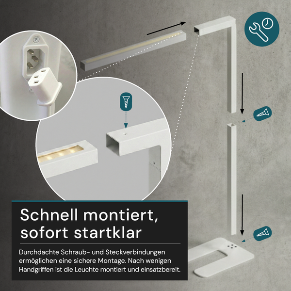 Illustration der Montage einer Leuchte mit Schraubverbindungen
