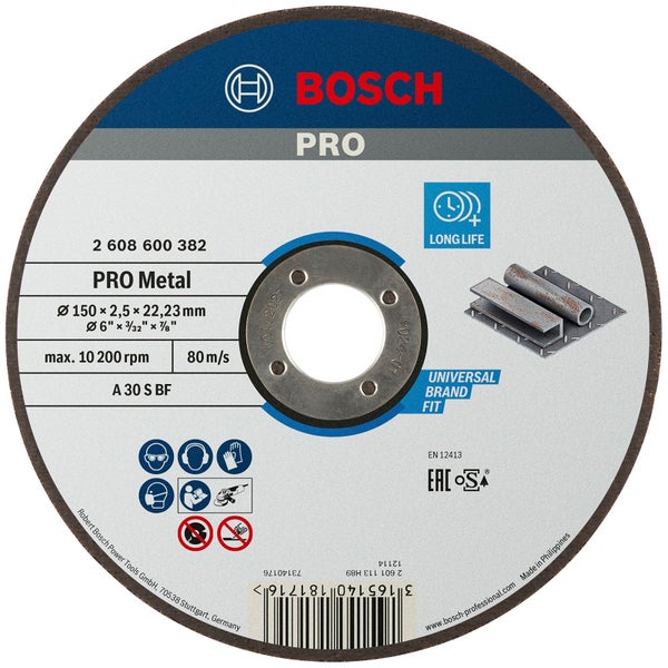Bosch Pro Metallscheibe, Durchmesser 150 x 2,5 x 22,23 Millimeter