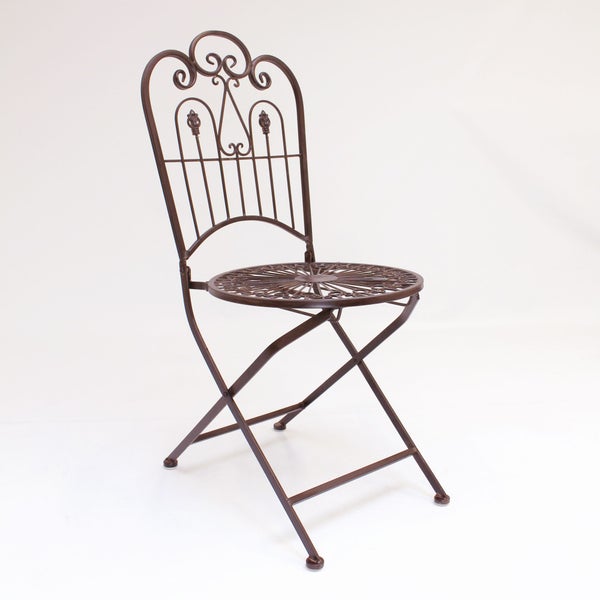 FRANK FLECHTWAREN | Klappstuhl Provence, METALL, Ø 41 cm, Sitzhöhe 46 cm, GH 92 cm, platzsparend zusammenklappbar, Stückpreis