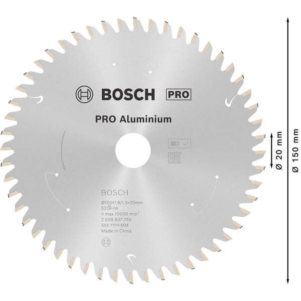 Bosch Pro Aluminium Kreissägeblatt, 150 Millimeter Durchmesser