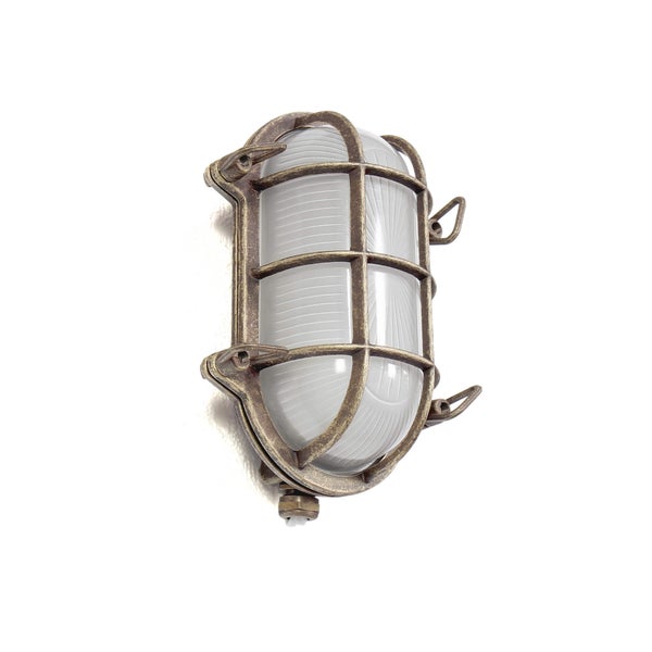 Wandleuchte im Industrie-Design mit Schutzgitter