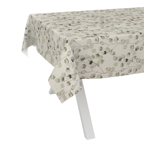 Rechteckige Tischdecke mit Eukalyptus-Motiv.