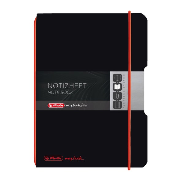 Herlitz Notizheft my.book flex A6 kariert schwarz