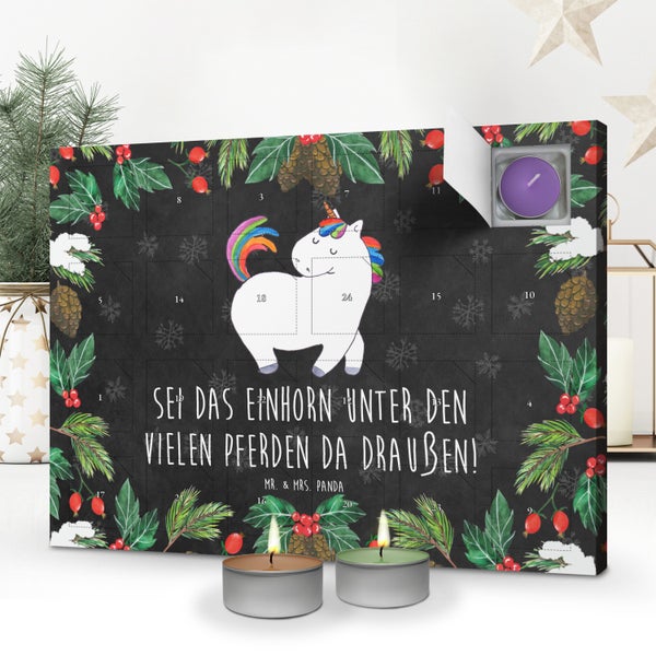 Mr. & Mrs. Panda Duftkerzen Adventskalender Einhorn Stolzieren - Schwarz