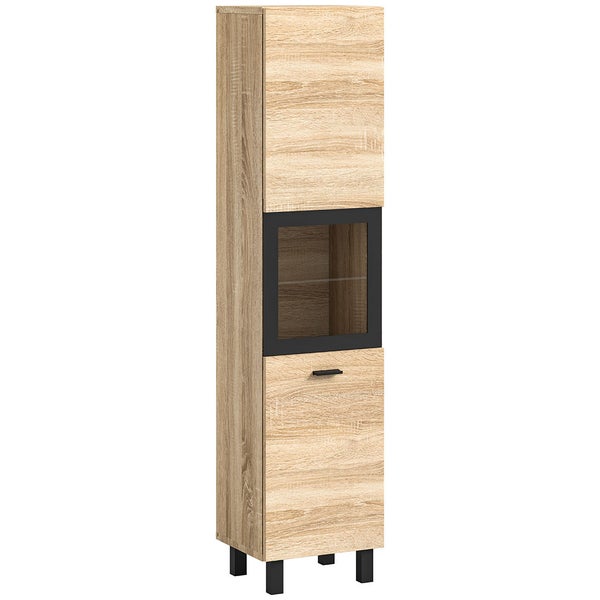 Boston Hochschrank Bad 1 Tür Eiche Dekor. 30 X 29 X 125 cm