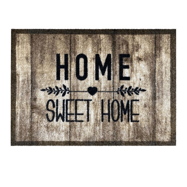 Akzente Listen Home Sweet HomeFußmatte 40x60 cm, rutschfest, trittschälldämmend, wetterbeständig, PVC-frei, Schmutzfänger
