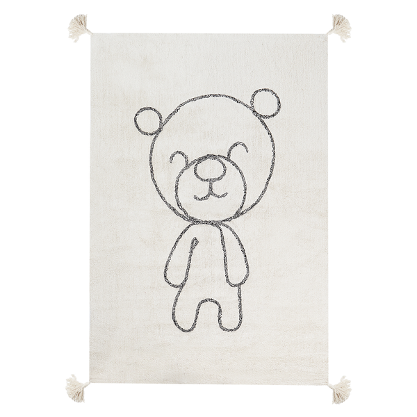 Kinderteppich ZORAKAN Hellbeige 140 x 200 cm Baumwolle