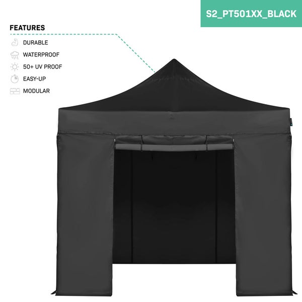 VONROC Pavillon 3x3m wasserdicht stabil - Partyzelt EasyUp System [3Min Aufbau] Popup Faltpavillon modular erweiterbar als Festival Zelt, Gartenpavillon