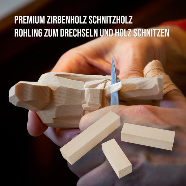 Zirbelholz Schnitzholz Rohling zum Drechseln und Holzschnitzen