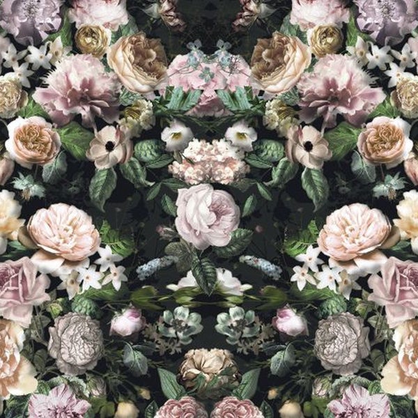 Nahtloses Muster mit floralen Motiven für Wandgestaltung