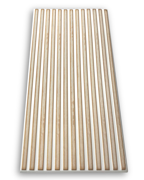 Lamellen Imitat aus Styropor Polystyrol XPS 3D Paneele Deckenpaneele Wandpaneele, Dekoren, Slats Weiß-Gold XL 100x50cm