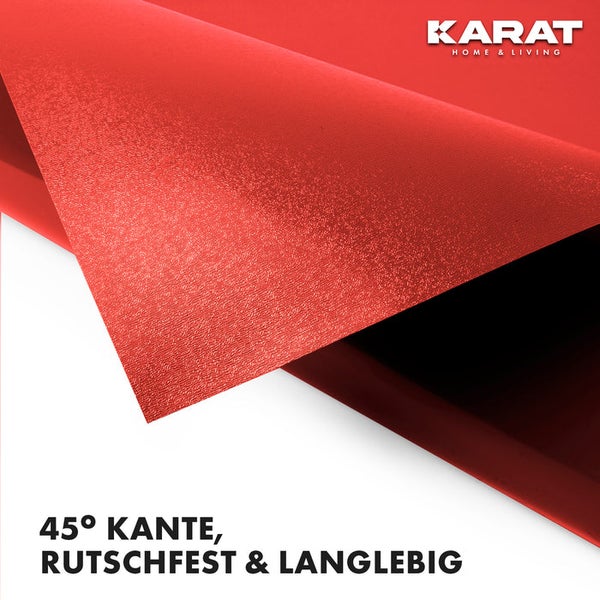 FLOORDIREKT Untersetzer Majesty  - mit abgeschrägter Kante für Blumentöpfe - Bodenschutz - Rot - 60 x 60 cm