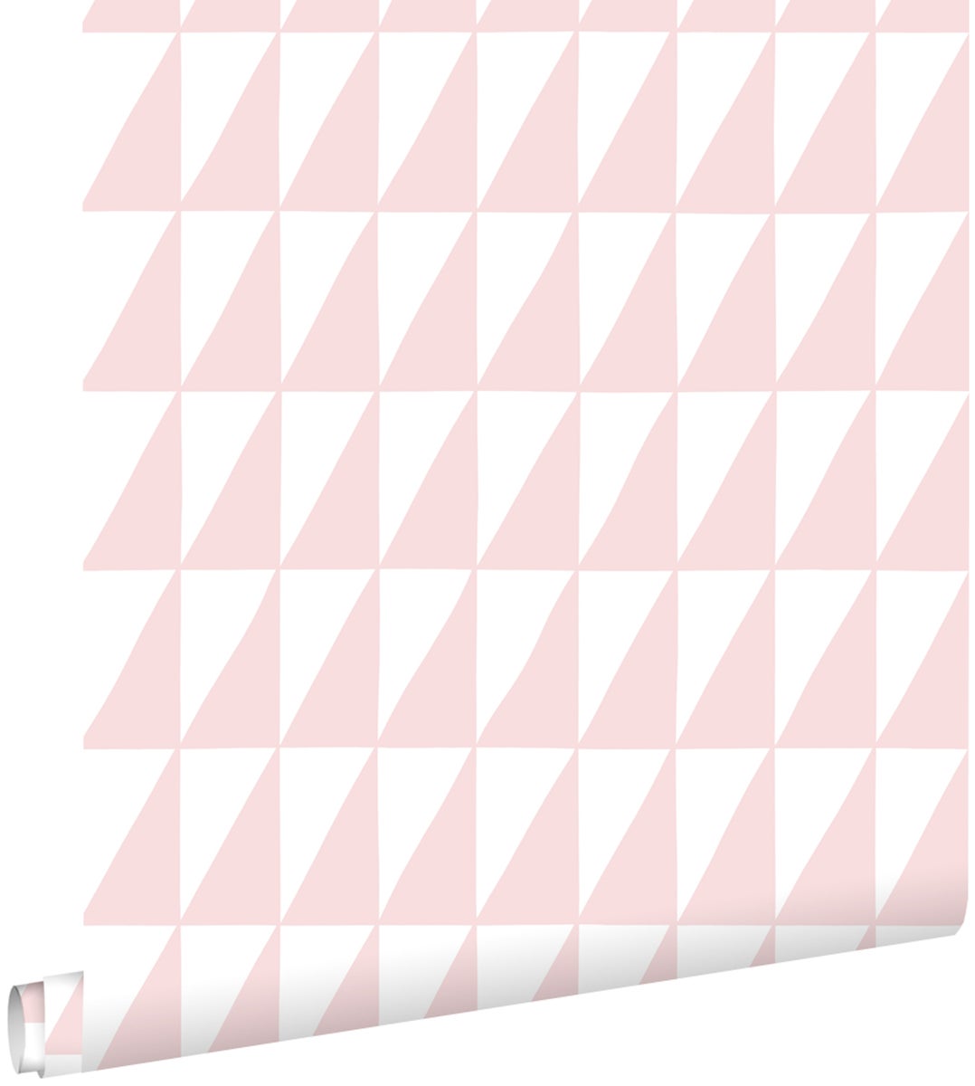 ESTAhome Tapete grafische Dreiecke Hellrosa - 0,53 x 10,05 m - 139076