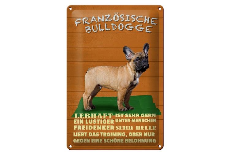 Snowsun Metall-Blechschild 'Französische Bulldogge Kekse' – Vintage Design, 20,3 X 30,5 Cm, Aluminium | Für Küche, Bar, Café-Deko