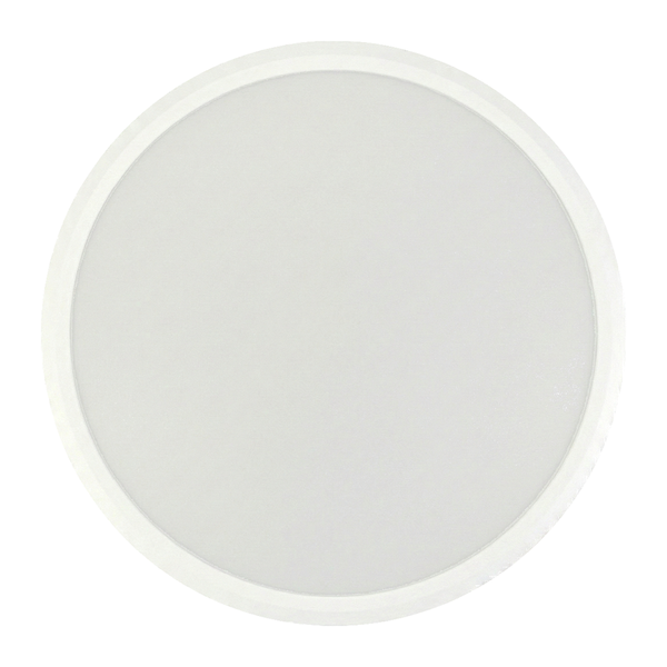 Rundes LED-Panel in Weiß.